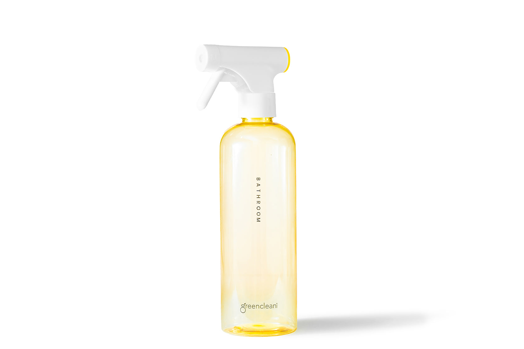 Greencleani Bathroom Cleaner: Yellow reusable bottle for our eco-friendly, non-toxic cleaning refills