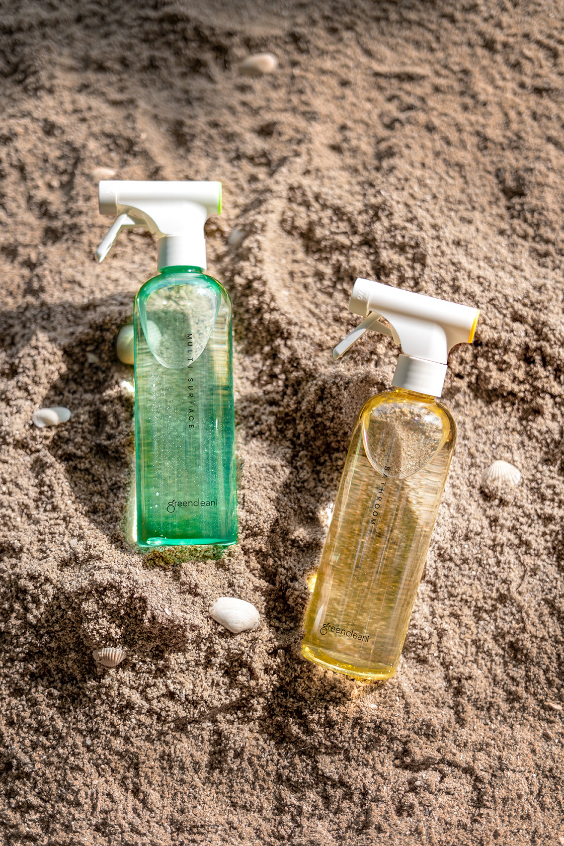 Greencleani non-toxic multi-surface and bathroom cleaner spray bottles with eco-friendly formula, ideal for Malaysian households